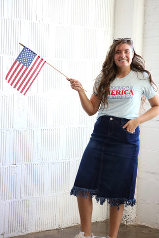 The Ava Fringe Midi Skirt