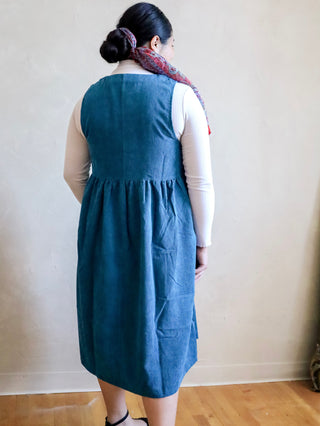 Teal Oversized Corduroy Jumper Dress