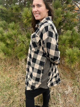 Cozy Winter Days Black and White Plaid Tunic Dress