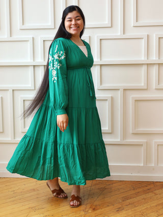 Jade Embroidered Maxi Dress