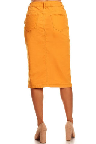 Golden Dandelion Denim Skirt