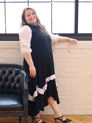 Stunning Black and White Ruffle Dress
