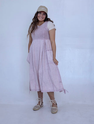 Lilac Everyday Mineral Wash Jumper Dress