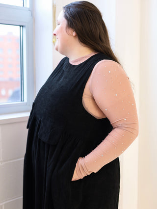 Taupe Rhinestone Layering Top