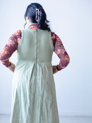 Sage Green Everyday Mineral Wash Jumper Dress