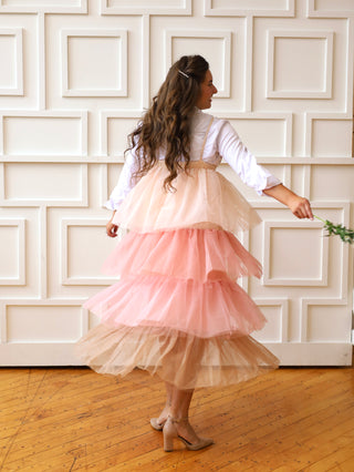 Champagne Ice Cream Tulle Jumper Dress