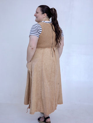 Khaki Everyday Mineral Wash Jumper Dress