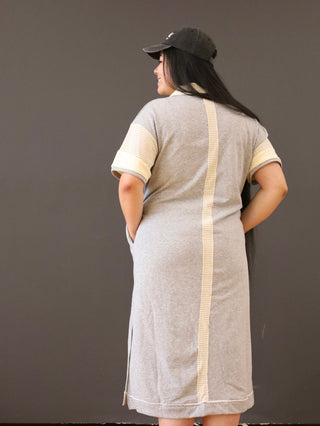 Athleisure Gray French Terry Shirt Dress