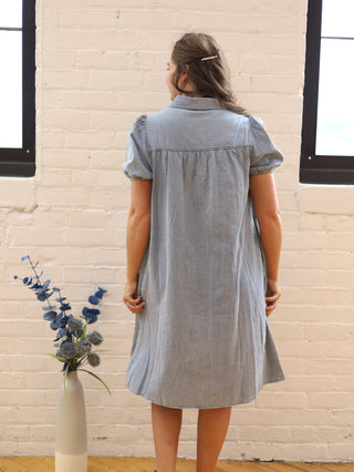 Must Have Smocked Denim Midi Dress