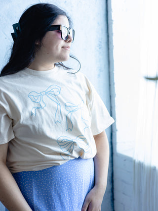 Blue Bow Oversized T-shirt