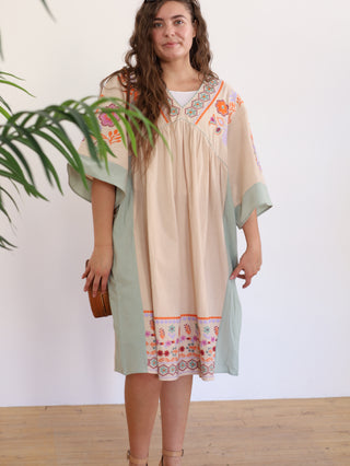 Sunrise Boho Embroidered Midi Dress