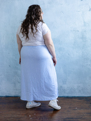 Blue Pastel Knit Drawstring Skirt