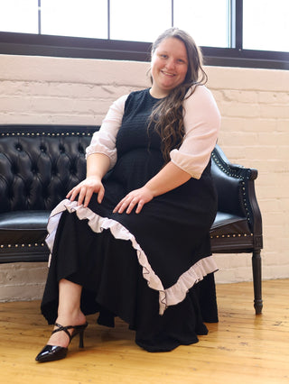 Stunning Black and White Ruffle Dress