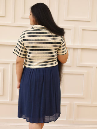 Coffee Shop Ready Striped Midi Dress