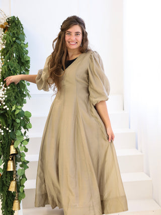 Champagne Holiday Midi Dress