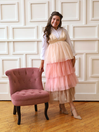 Champagne Ice Cream Tulle Jumper Dress