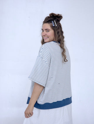 USA Embroidered Striped Top