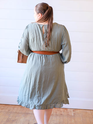 Flowering Sage Embroidered Midi Dress