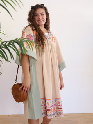 Sunrise Boho Embroidered Midi Dress