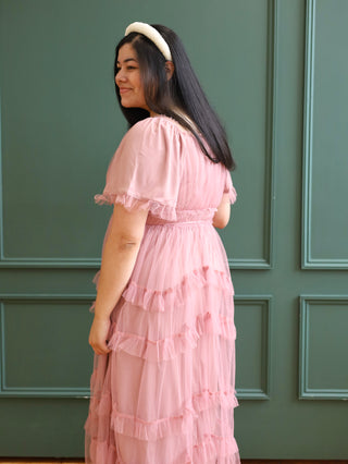 Dusty Lavender Tulle Maxi Dress