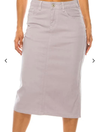 Lavender Denim Skirt
