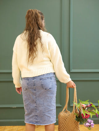 Twyla Distressed Denim Skirt