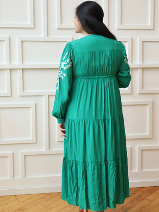 Jade Embroidered Maxi Dress