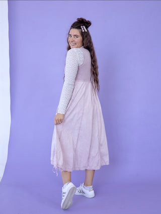 Lilac Everyday Mineral Wash Jumper Dress