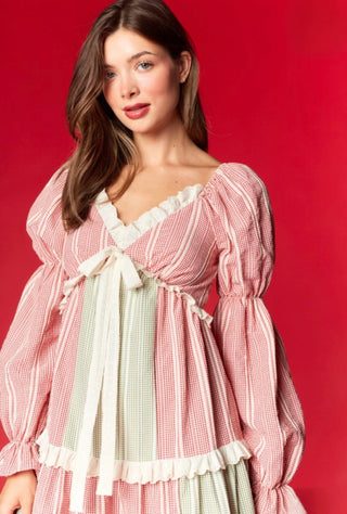 Christmas Eve Red and Green Gingham Dress