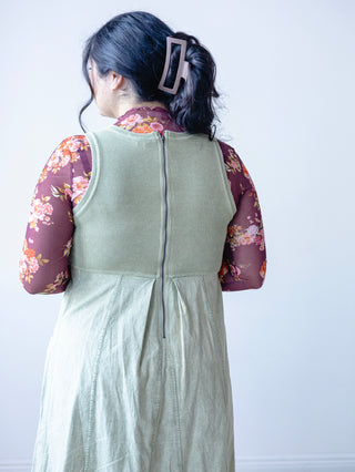 Burgundy Floral Print Mesh Layering Top