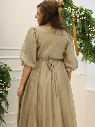 Champagne Holiday Midi Dress