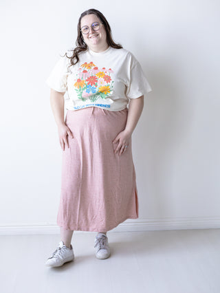 Pink Pastel Knit Drawstring Skirt