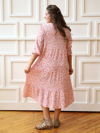 Tea Party Pink Floral Bow Dress