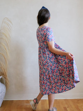 Blue Floral Everyday Midi Dress