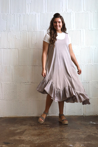Must Have Gray Ruffle Hem Jumper Dress