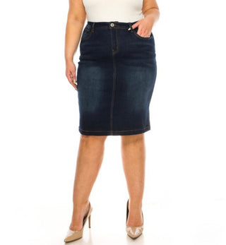 Bella Braided Denim Plus Skirt