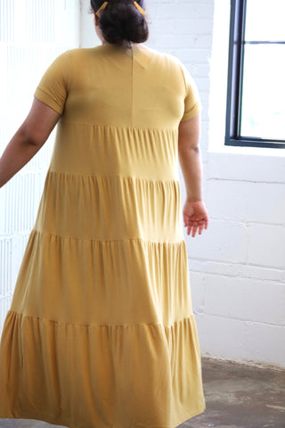 Light Mustard Maxi Plus Dress