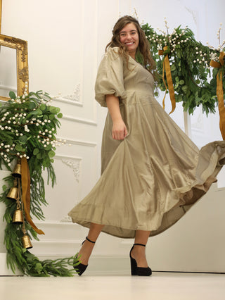 Champagne Holiday Midi Dress