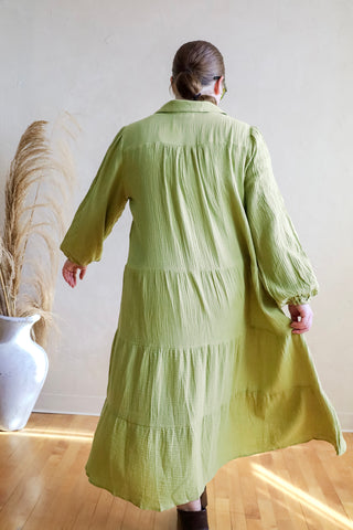 Avocado Green Maxi Plus Dress