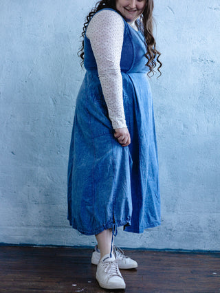 Blue Everyday Mineral Wash Jumper Dress