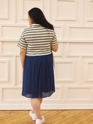Coffee Shop Ready Striped Midi Dress