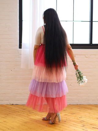 Pink and Purple Ombre Tulle Jumper Dress