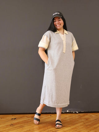 Athleisure Gray French Terry Shirt Dress