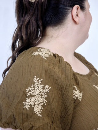 Summertime Bronze Baby's Breath Embroidered Dress
