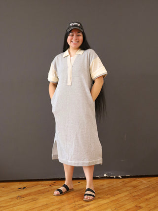 Athleisure Gray French Terry Shirt Dress