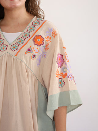 Sunrise Boho Embroidered Midi Dress