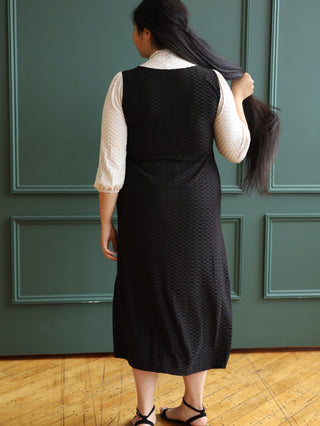 Black and White Honeycomb Bow Tie Dress