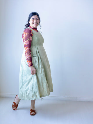 Sage Green Everyday Mineral Wash Jumper Dress