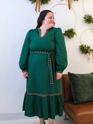 Wintergreen Embroidered Midi Dress