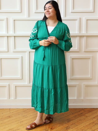 Jade Embroidered Maxi Dress